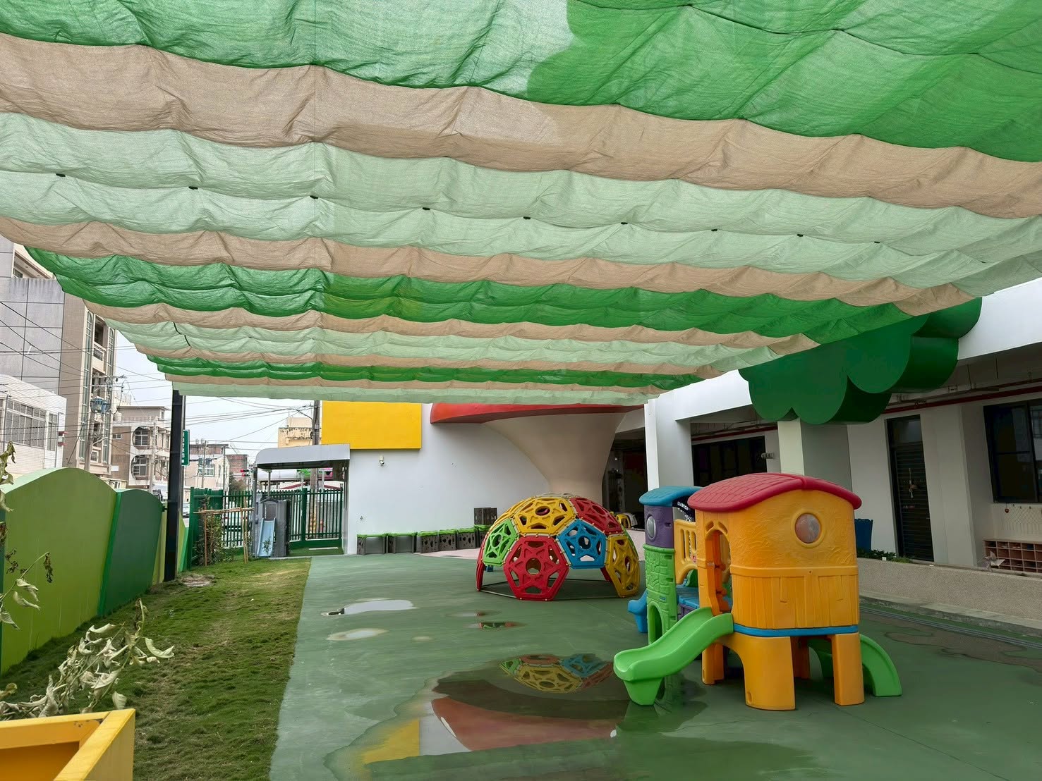 嘉義縣私立幼兒園遮陽網完工實景